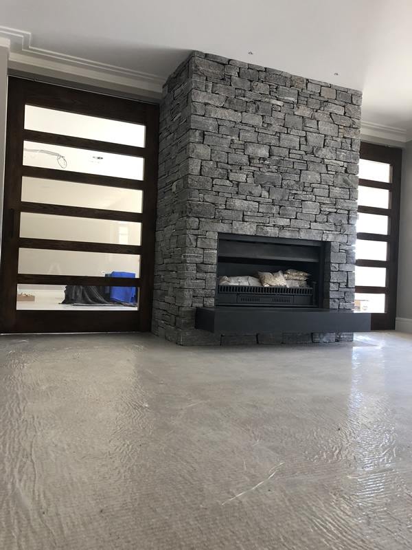 Cavity Slider Stone Fireplace